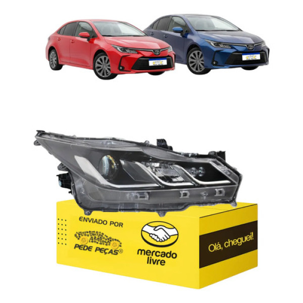 Farol Toyota Corolla Gli 2020 21 A 2026 Elétrico C/led L.d Direito/passageiro