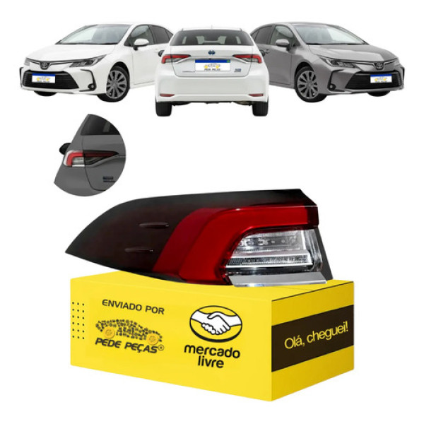 Lanterna Sinaleira Corolla 2020 A 2026 Canto C/led Le Esquerdo/motorista Vermelho