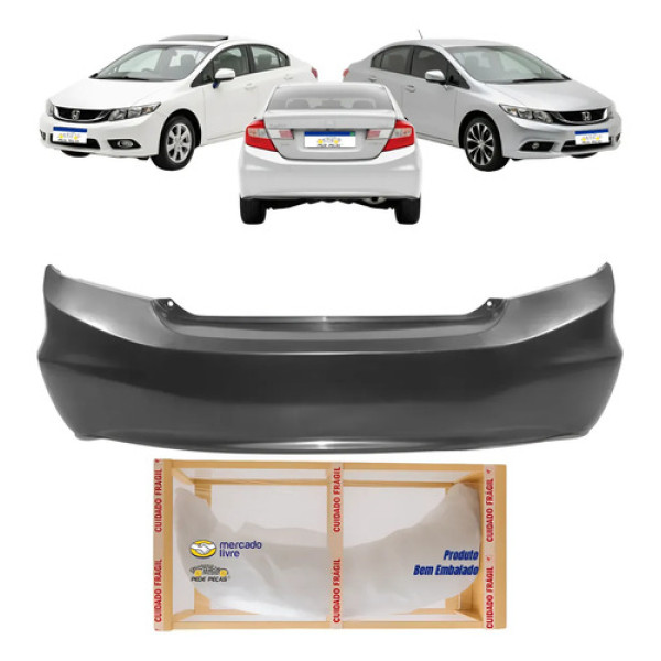 Parachoque Traseiro Honda Civic 2012 2013 2014 2015 2016 