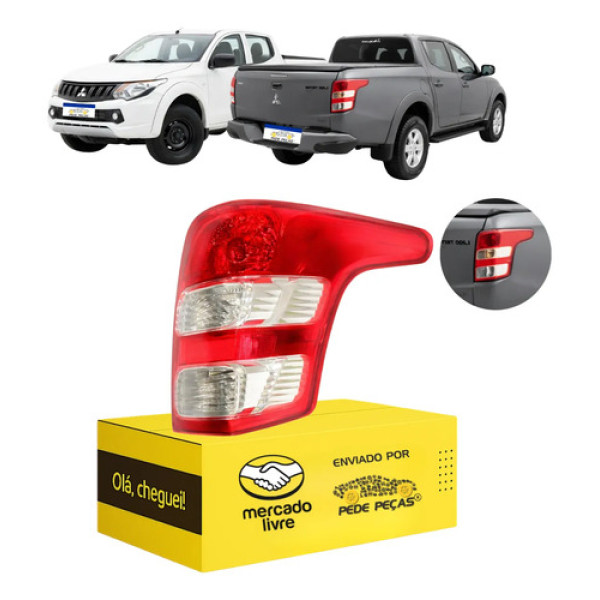 Lanterna L200 Triton Gls Gl 2017 18 19 20 21 22 23 A 2025 Ld Direito/passageiro Vermelho
