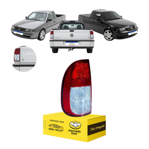 Lanterna Traseira Saveiro 1998 1999 2000 01 02 03 04 2005 Le Esquerdo/motorista Vermelho Cristal