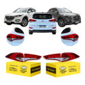 Kit Completo Lanterna Tucson 2017 18 19 20 21 2022 S/led Ambos Lados Vermelho/cristal