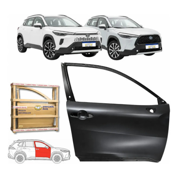Porta Dianteira Direita Toyota Corolla Cross 2021 A 2026  Dianteira Direito Preto