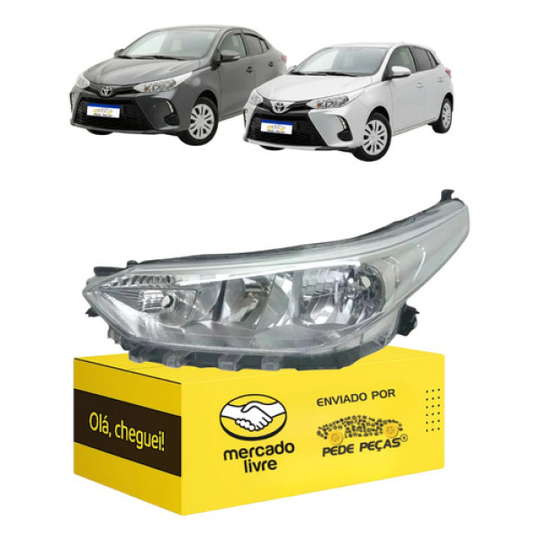 Farol Le Toyota Yaris 2018 A 2025 Elétrico S/led Foco Duplo Esquerdo/motorista