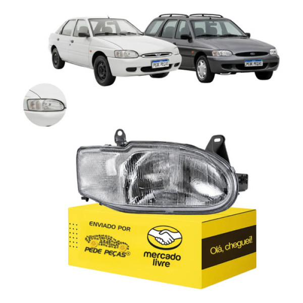 Farol Ford Escort Zetec Sw Perua 1997 A 2003 Direito Direito/passageiro