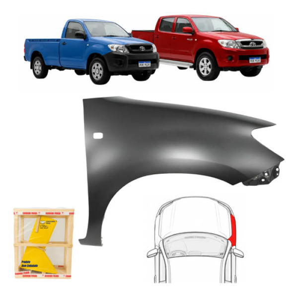 Paralama Hilux 2006 2007 2008 2009 10 2011 S/furo Moldura Ld