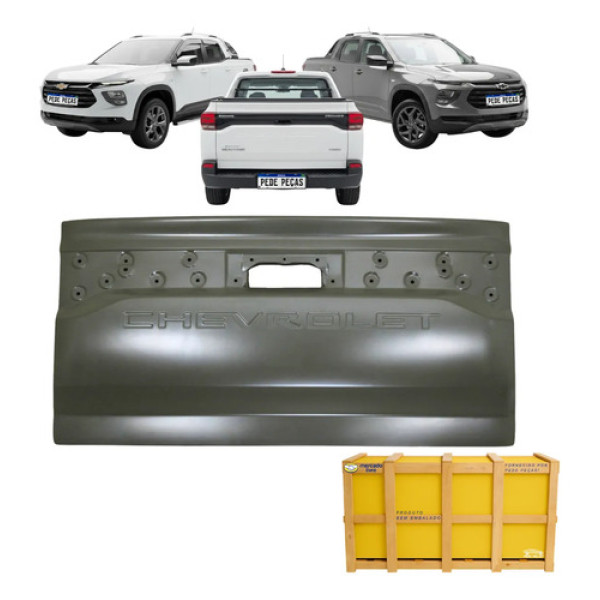Tampa Traseira Gm Montana 2023 2024 2025 2026 Cinza Para Pintura