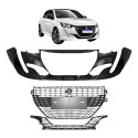 Kit Parachoque Grades Peugeot 208 Griffe 2021 22 23 2024 Preto/cromado Cromado