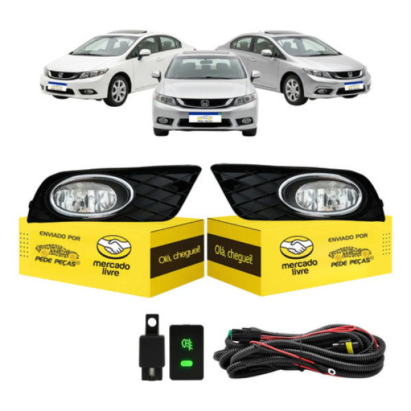 Farol Milha Auxiliar Honda Civic 2012 2013 2014 C/ Moldura