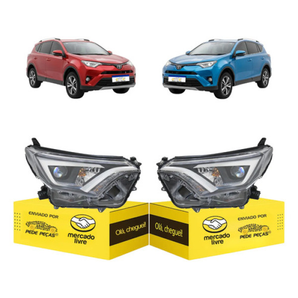 Par Farol Sinaleira Toyota Rav4 Top 2017 2018 C/motor C/led Ambos Lados