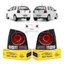 Par Lanterna Traseira Vw Polo Hatch 2007 08 09 A 2014 Fumê Ambos Lados Fumê