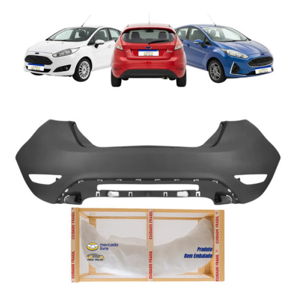 Parachoque Traseiro New Fiesta Hatch 2014 15 16 17 18 2019
