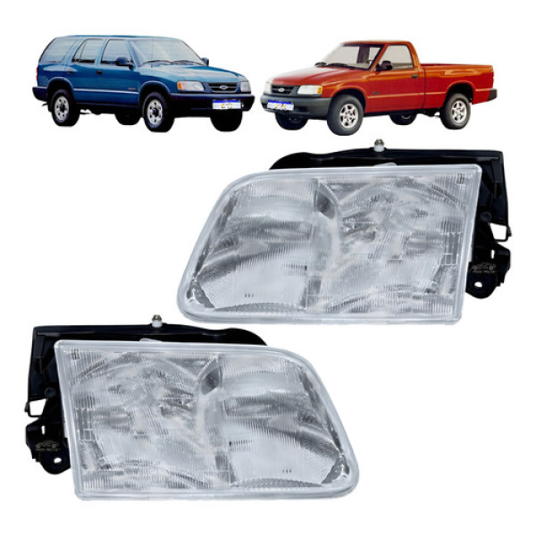 Farol Chevrolet S10 Blazer 1995 1996 1997 A 2000 Cromado