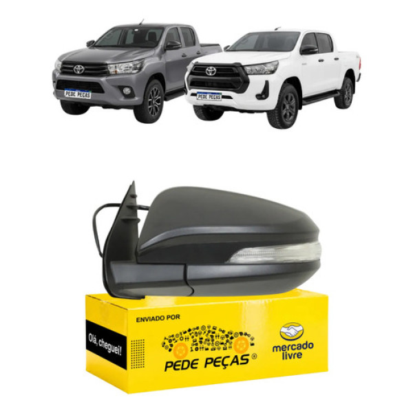 Retrovisor Toyota Hilux 2016 17 18 A 2026 5 Fios C/pisca Le