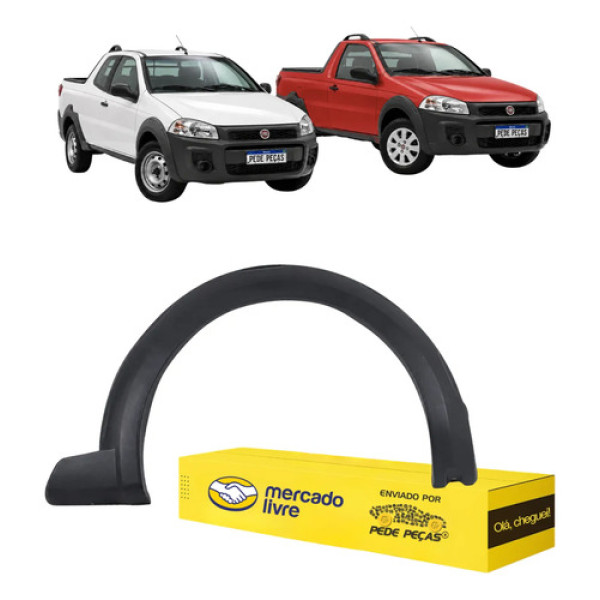 Moldura Paralama Direito Fiat Strada Working 2014 A 2020 Preto