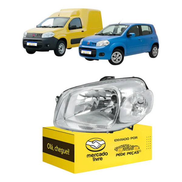 Farol Esquerdo Fiat Uno Vivace Fiorino 2012 2013 2014 2015 Esquerdo/motorista