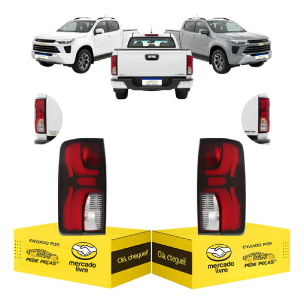 Par Lanternas Sinaleira Chevrolet S10 2025 2026 C/led Nova Ambos Lados Fumê