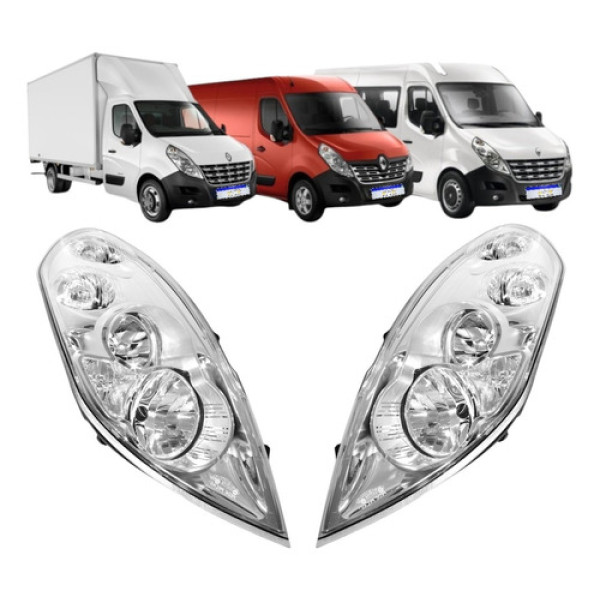 Par Farol Renault Master 2013 2014 2015 2016 A 2022 Cromado Ambos Lados