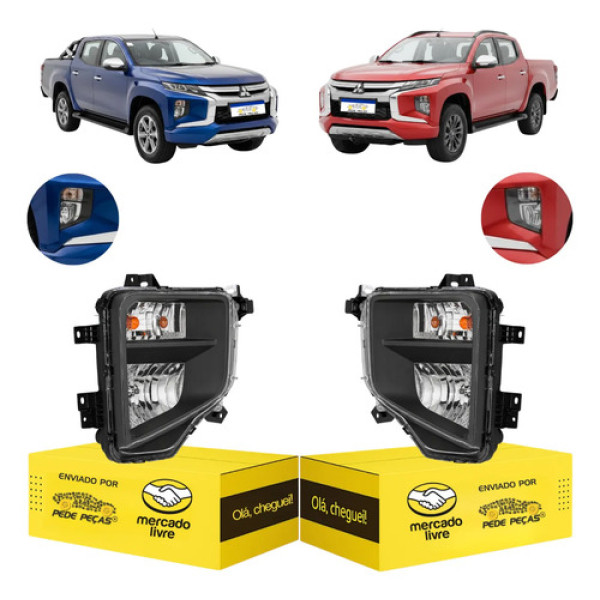 Par Farol Milha L200 Triton Sport Hpe 2021 2022 23 24 2025 Cristal