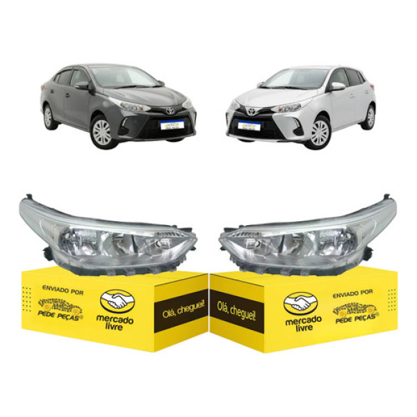 Par Farol Toyota Yaris 2018 A 2025 Foco Duplo Eletrico S/led