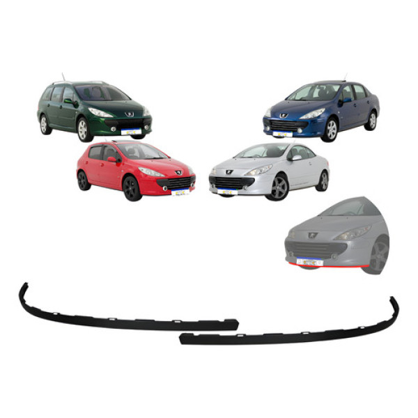 Bigode Peugeot 307 2007 2008 2009 2010 2011 2012 Novo Preto
