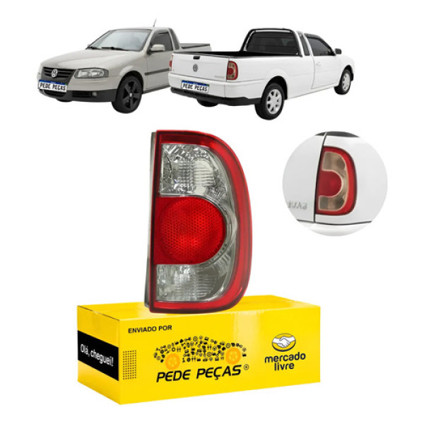 Sinaleira Traseira Vw Saveiro G4 2006 2007 2008 2009 Fumê Ld Direito/passageiro Vermelho/fumê