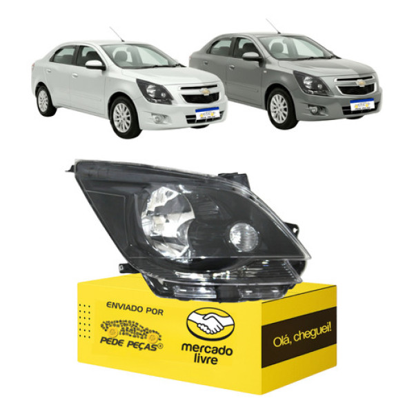 Farol Gm Cobalt 2011 2012 2013 2014 2015 Mascara Negra L.d Direito/passageiro