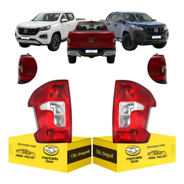 Par Lanterna Fiat Titano Volcano 2025 2026 Sem Led Ambos Lados Vermelho