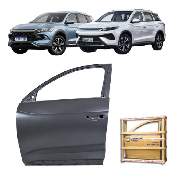 Porta Dianteira Byd Song Pro 2024 2025 2026 2027 Le Dianteira Esquerdo Cinza Para Pintura