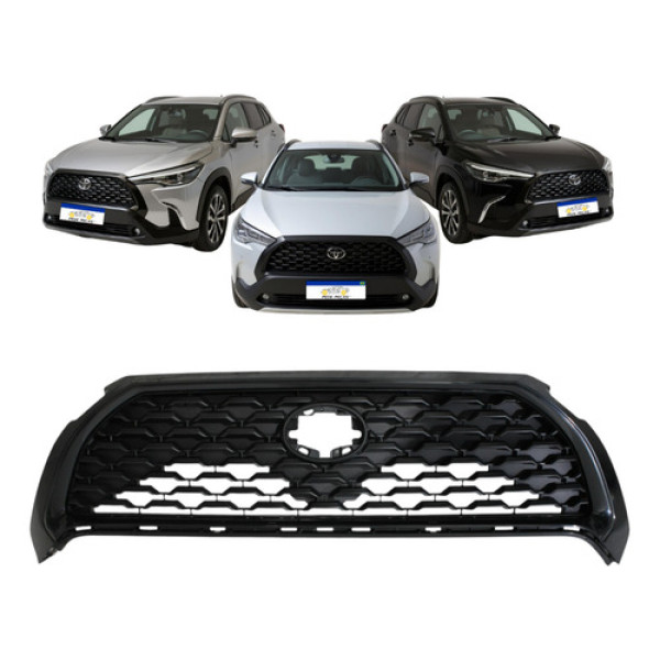 Grade Radiador Toyota Corolla Cross Friso Preto 2022 A 2024 Preto Friso Preto