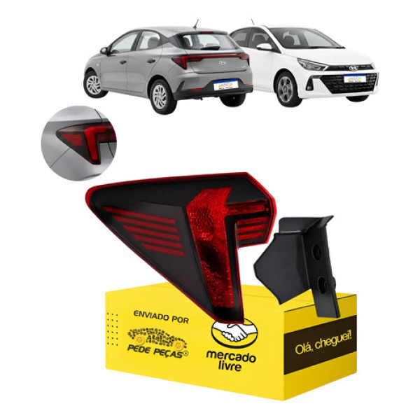 Sinaleira Traseira Canto Esquerdo Hb20 2023 24 25 2026 S/led Esquerdo/motorista Vermelho