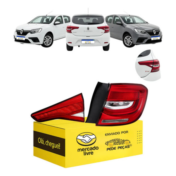 Kit Lanterna Canto Tampa Sandero 2020 2021 2022 C/led Ld Direito/passageiro Cristal