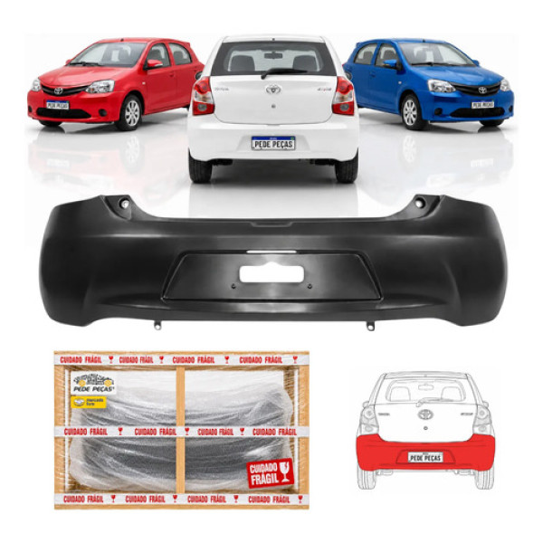 Parachoque Traseiro Etios Hatch 2012 2013 2014 2015 2016 