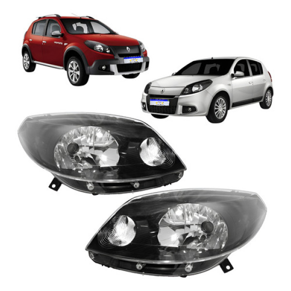Par Farol Renault Sandero  2012 2013 2014 Ambos Lados