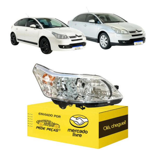 Farol Citroen C4 Pallas Hatch 2007 2008 2009 A 2014 Duplo