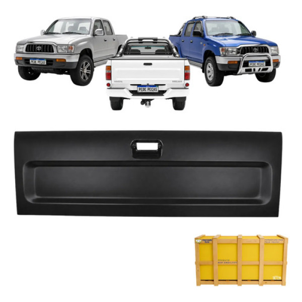 Tampa Traseira Caçamba Toyota Hilux 2002 2003 2004 2005 Preto Liso Para Pintura