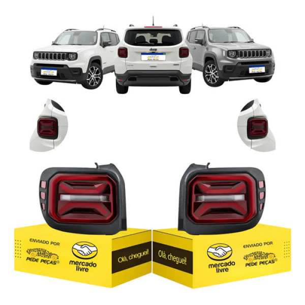 Par Sinaleira Traseira Jeep Renegade 2022 23 24 25 2026 Led Ambos Lados