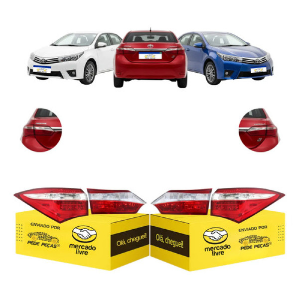 Kit Lanternas Canto Tampa Corolla 2015 2016 2017 C/led Par Ambos Lados Cristal
