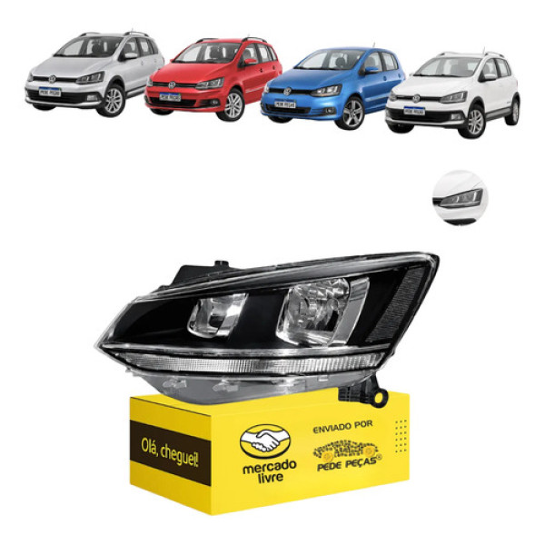 Farol Esquerdo Fox Crossfox Spacefox Spacecross 2015 A 2022 Esquerdo/motorista