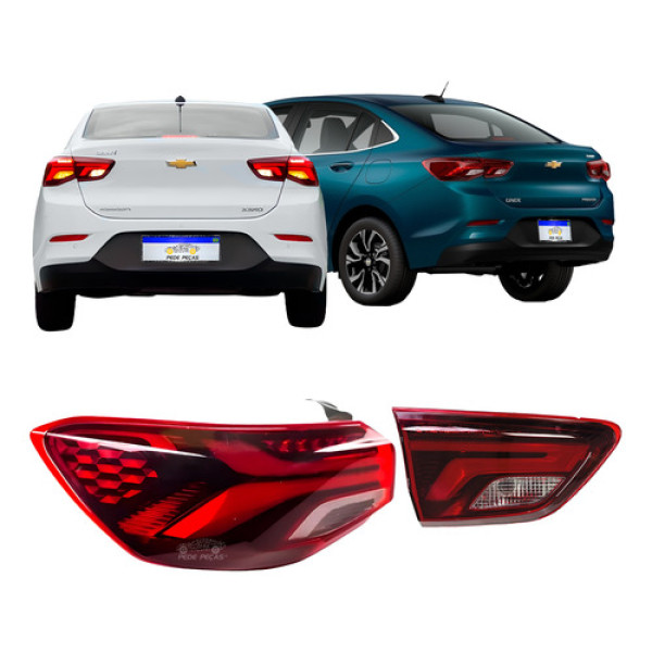 Par Lanterna Onix Sedan 2020 2021 2022 2023 24 25 C/led Le Esquerdo/motorista Vermelho