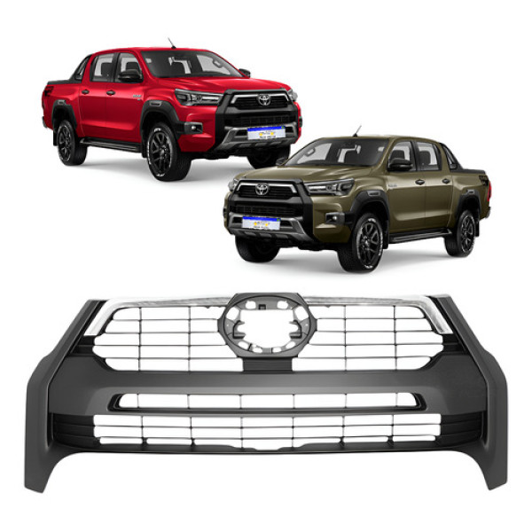 Grade Dianteira Toyota Hilux Rocco Conquest 2022 2023 2024 Preto