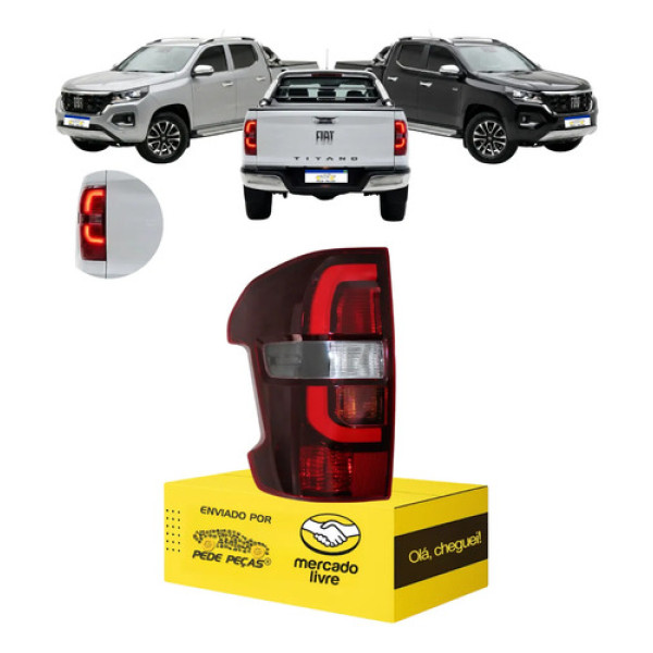 Lanterna Sinaleira Fiat Titano Ranch 2025 2026 Com Led Le Esquerdo/motorista Vermelho