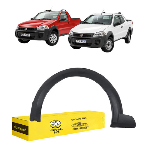 Moldura Paralama Esquerdo Fiat Strada Working 2014 A 2020 Preto