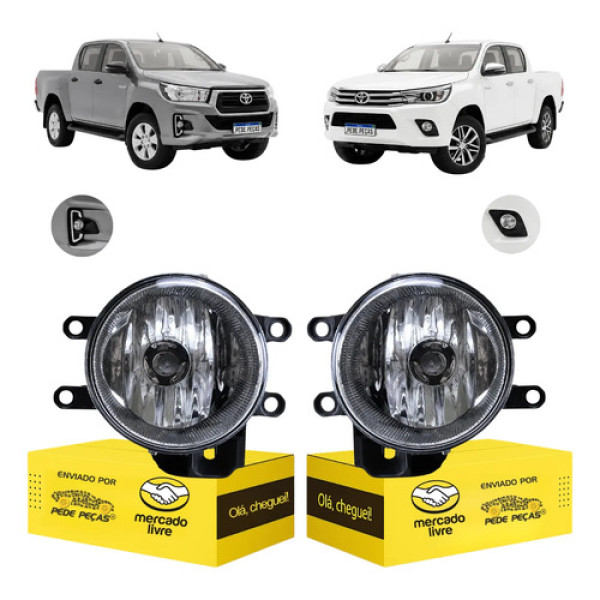 Par Farol Milha Auxiliar Cibie Toyota Hilux 2016 2017 A 2020 Cristal