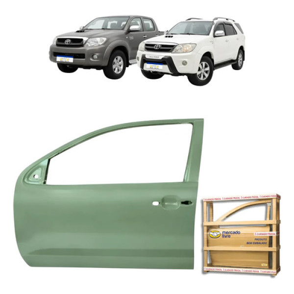 Porta Dianteira Toyota Hilux Sw4 2005 06 07 08 09 A 2015 Le Dianteira Esquerdo Cinza Para Pintura