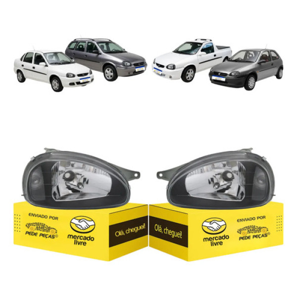 Par Sinaleira Gm Corsa 1996 A 06 07 08 09 2010 Máscara Negra Ambos Lados
