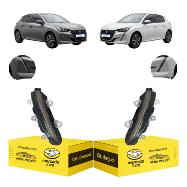 Par Farol Milha Cibie Drl Peugeot 208 2021 2022 23 2024 Novo Cristal