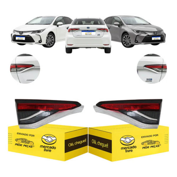 Par Lanterna Tampa Toyota Corolla Xei 2020 2021 A 2026 S/led Ambos Lados Vermelho