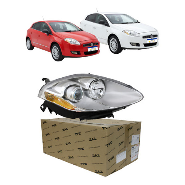 Farol Direito Fiat Bravo 2011 2012 A 2016 Novo Pisca Ambar Direito/passageiro