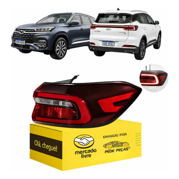 Lanterna Sinaleira Chery Tiggo 7 8 2023 2024 2025 2026 L.d Direito/passageiro Vermelho